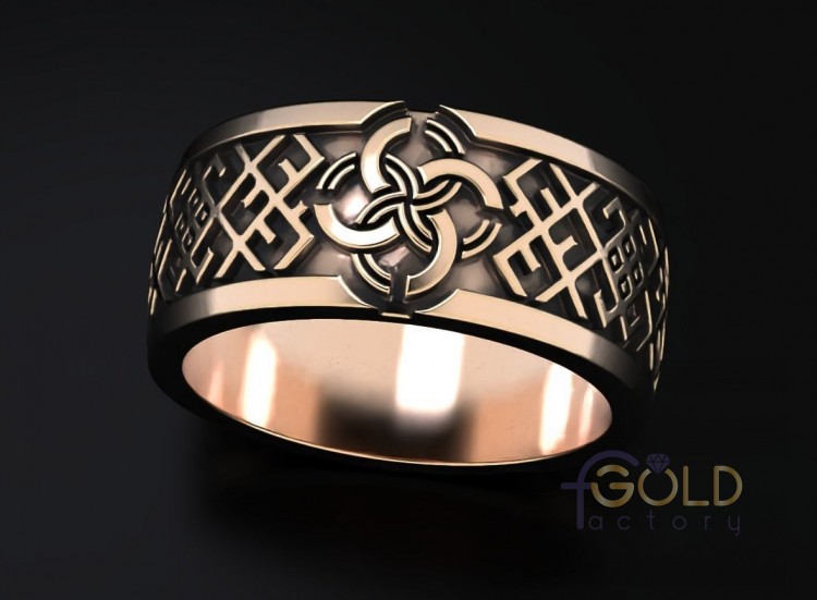 Кольцо с кельтским свадебным узором