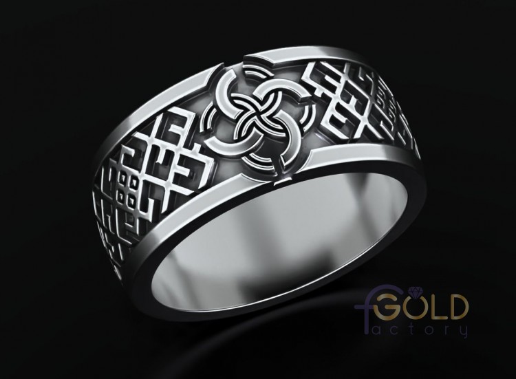 Кольцо с кельтским свадебным узором