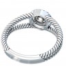 Обручальное кольцо в стиле плетеной веревки с камнями