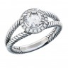 Обручальное кольцо в стиле плетеной веревки с камнями