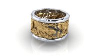 Кольцо с пантерой из комбинированного золота