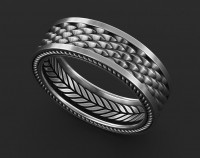 Стильное кольцо с рисунком чешуи дракона