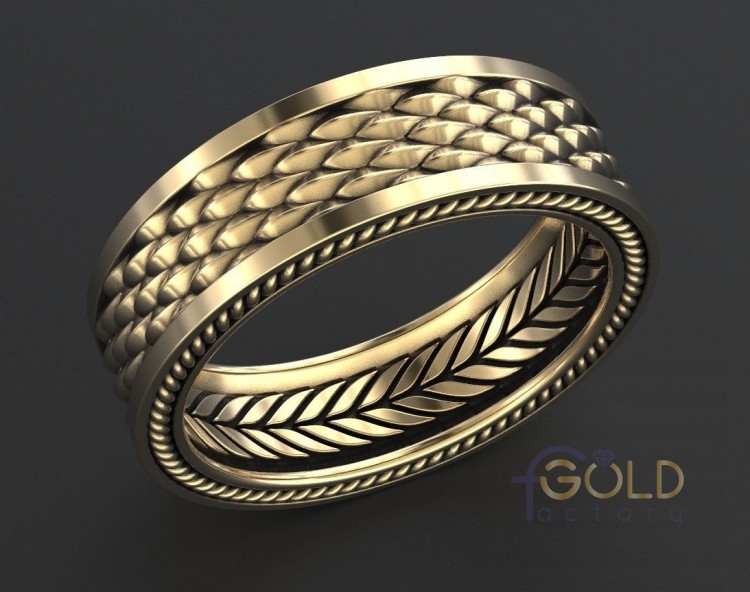 Стильное кольцо с рисунком чешуи дракона