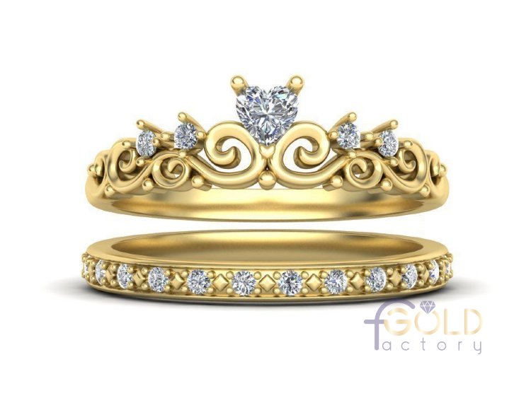 Женское кольцо корона с камнями 2 в 1