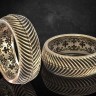 Обручальные кольца в античном стиле с внутренним рисунком