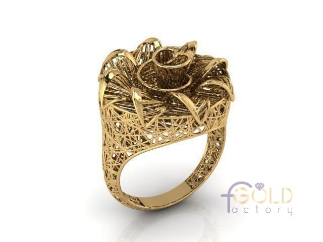 Перстень золотая лилия