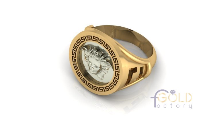 Кольцо Versace из комбинированного золота