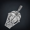 Кулон баскетбольный мяч с корзинкой