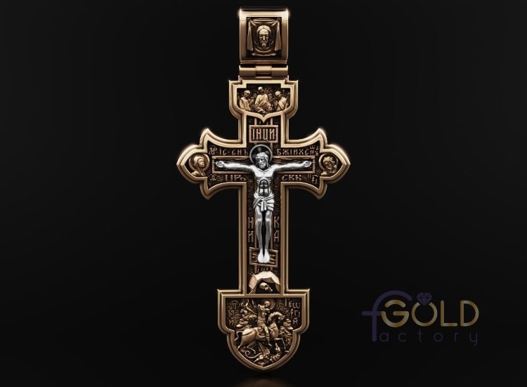 Крест с иконкой и гербом Георгия Победоносца